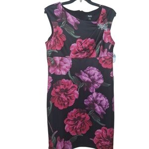 SLNY  Black and Pink Floral Dress size 16
